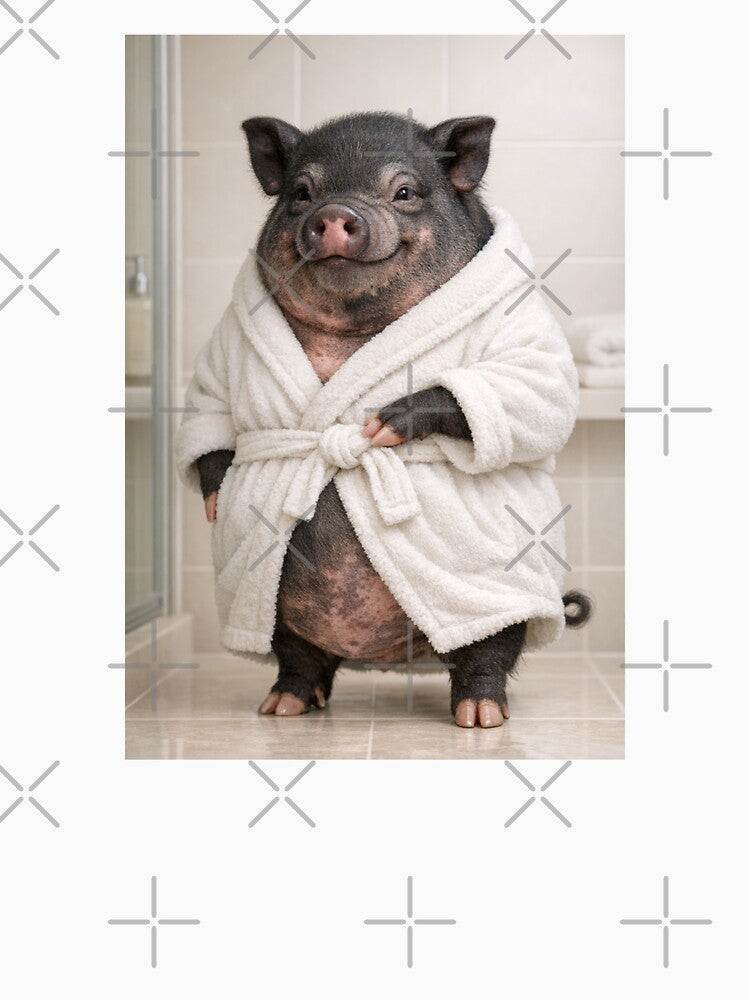 Cozy Bathrobe Pot-Bellied Pig by Sillytoe