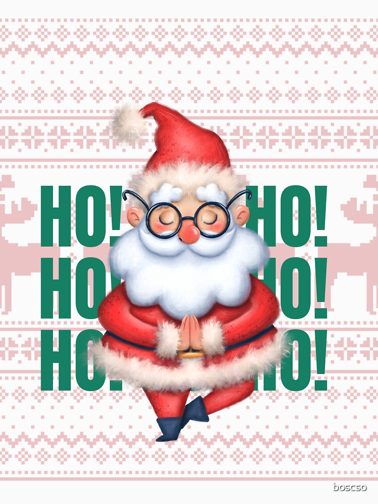 Retro Vintage Christmas Pink Santa Claus HO HO HO! by boscso