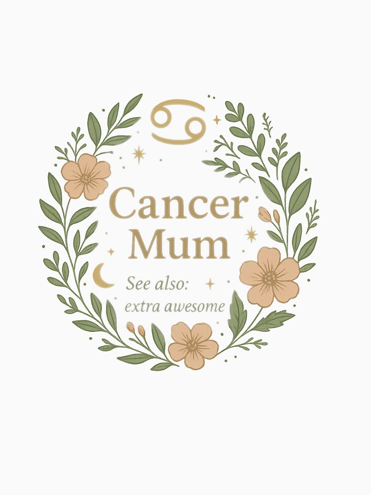 Cancer Mum Zodiac Floral Aesthetic | Celestial Botanical Cancer Sign Gift by DJCApparel