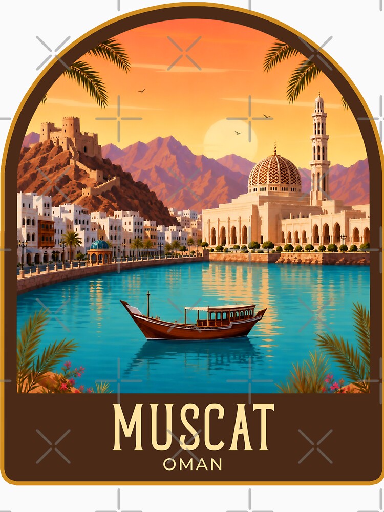 Muscat Vintage Travel Illustration by HomeLivingCo