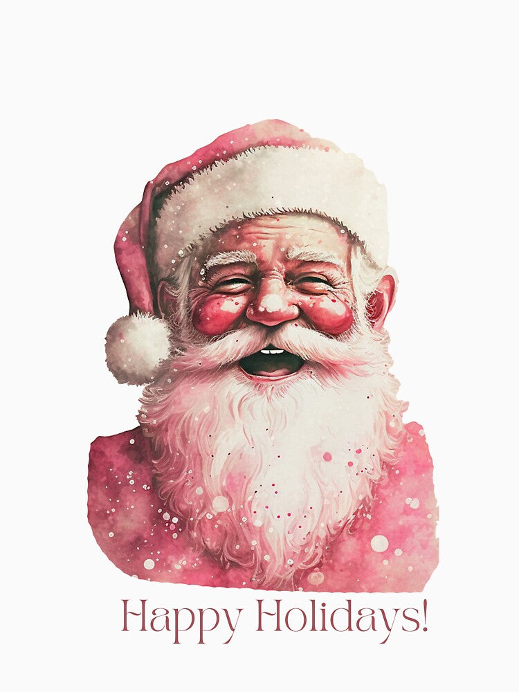 Retro Vintage Pink Santa Claus 07 by printiesart