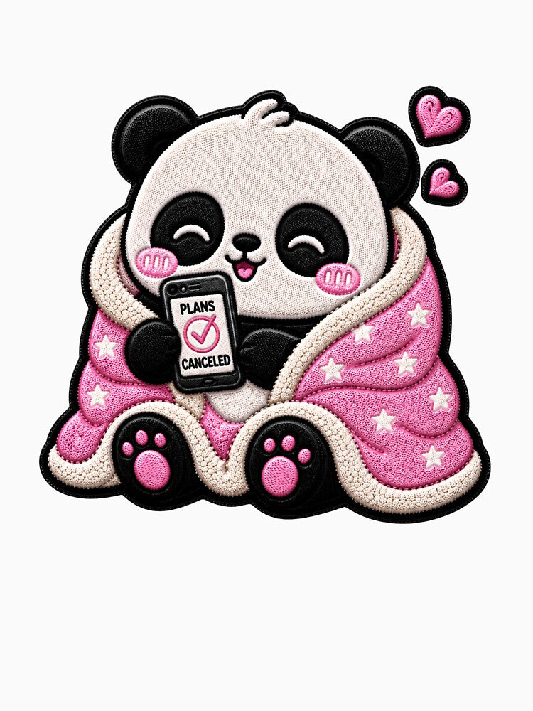 Cancel Plans Panda Embroidery Patch Cute Kawaii by ColorSplash123