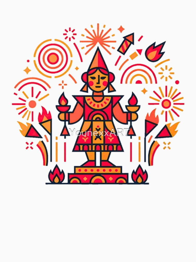 Las Fallas Valencia Fire Festival Folk Art Design by YounexxART