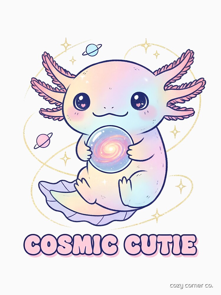 Cosmic Cutie Axolotl Sticker Kawaii Pastel Galaxy Vibe Cute Animal Vinyl Gift by cozy corner co.
