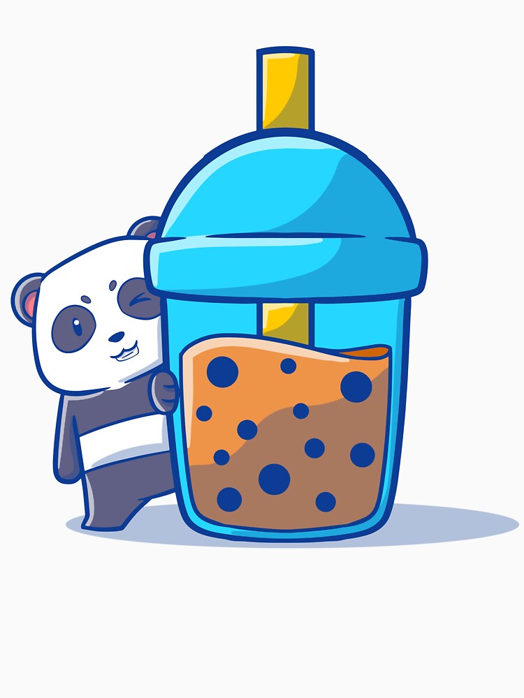 Panda With Boba Tea by XbaeX