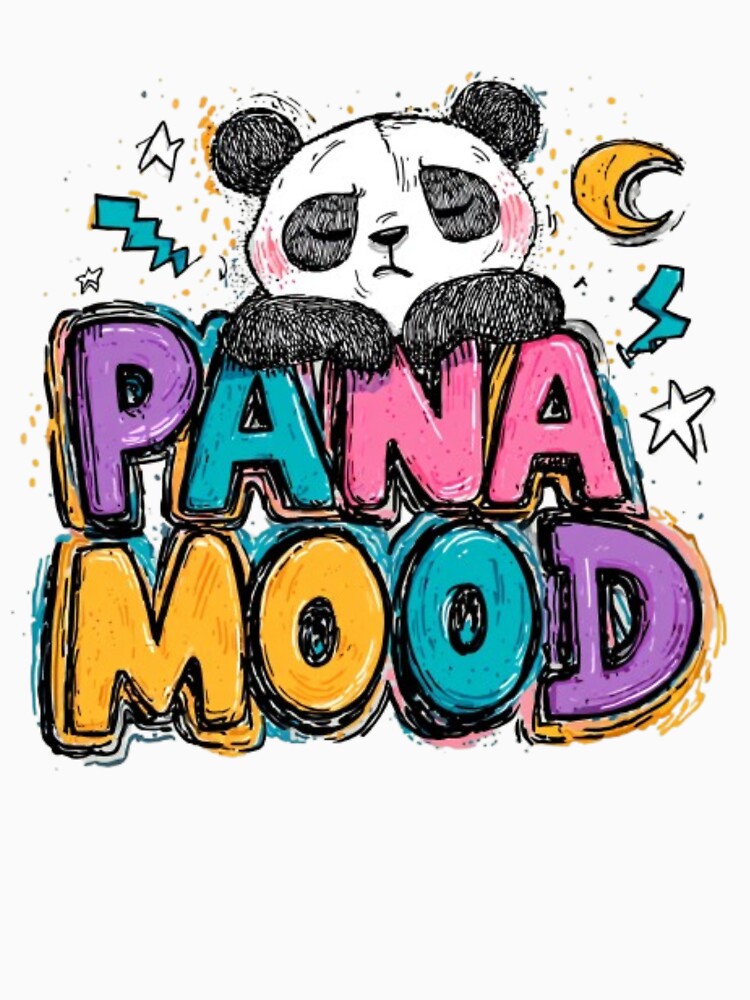 Panda Mood – Cute Lazy Cartoon Design by AlexLineArt
