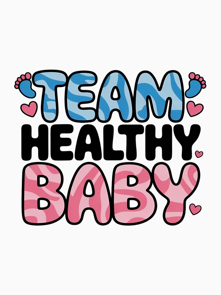 Team Healthy Baby Gender Reveal Party Pink Or Blue by ConceptThena