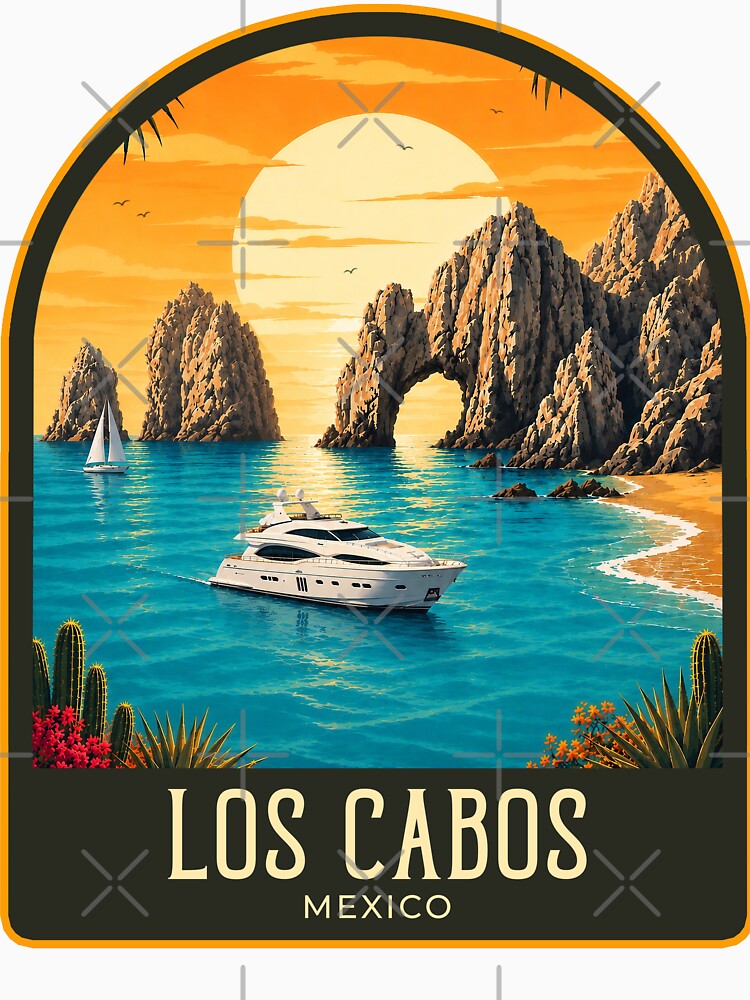 Los Cabos Vintage Travel Illustration by HomeLivingCo