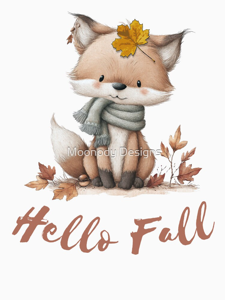 Cute Fall Fox by Moonody Designs