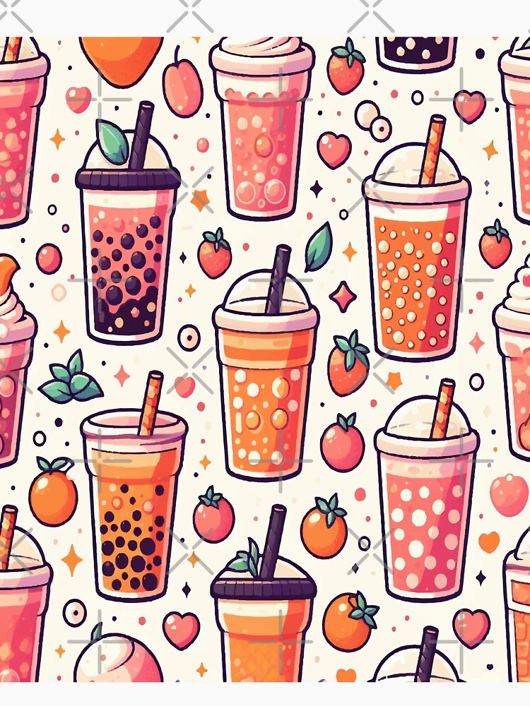 Bubble Tea Pattern, cute kawaii by asbno19