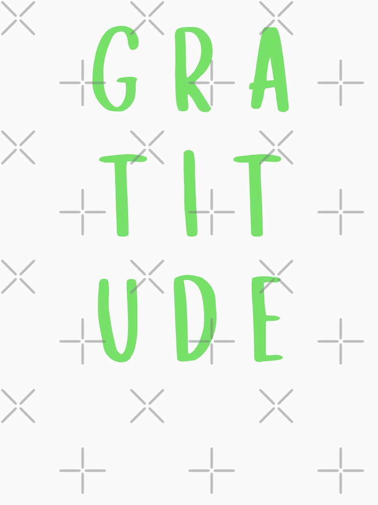 Gratitude All Over Text Green by NinniSilver