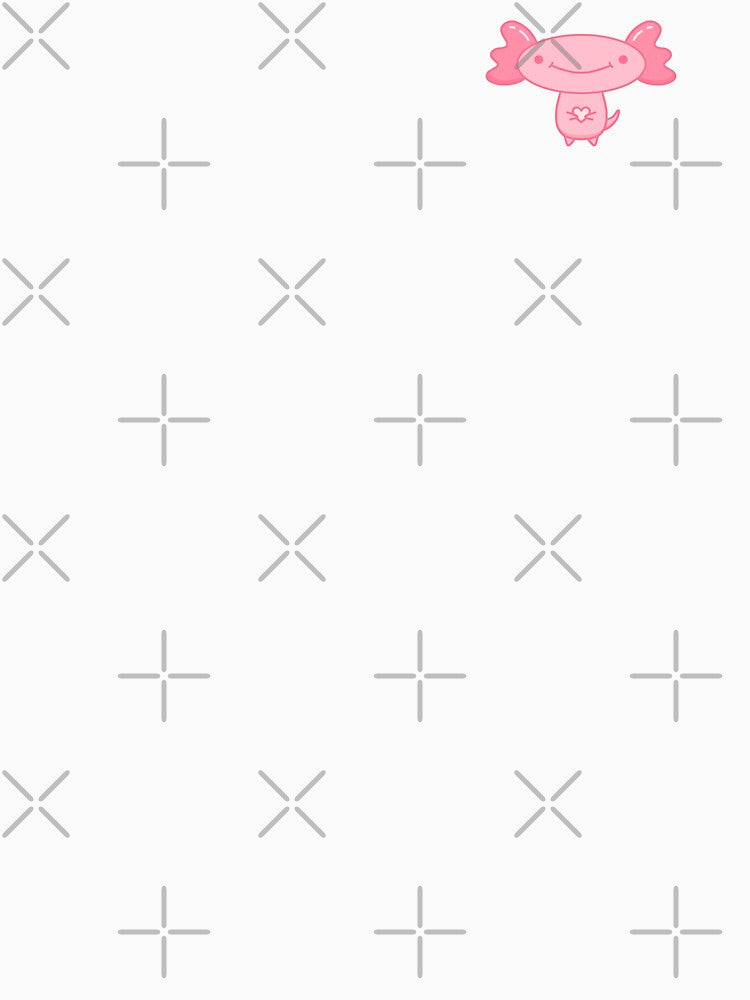 Kawaii Axolotl with Heart Pink Aesthetic Cute Illustration by DrawnByAllu