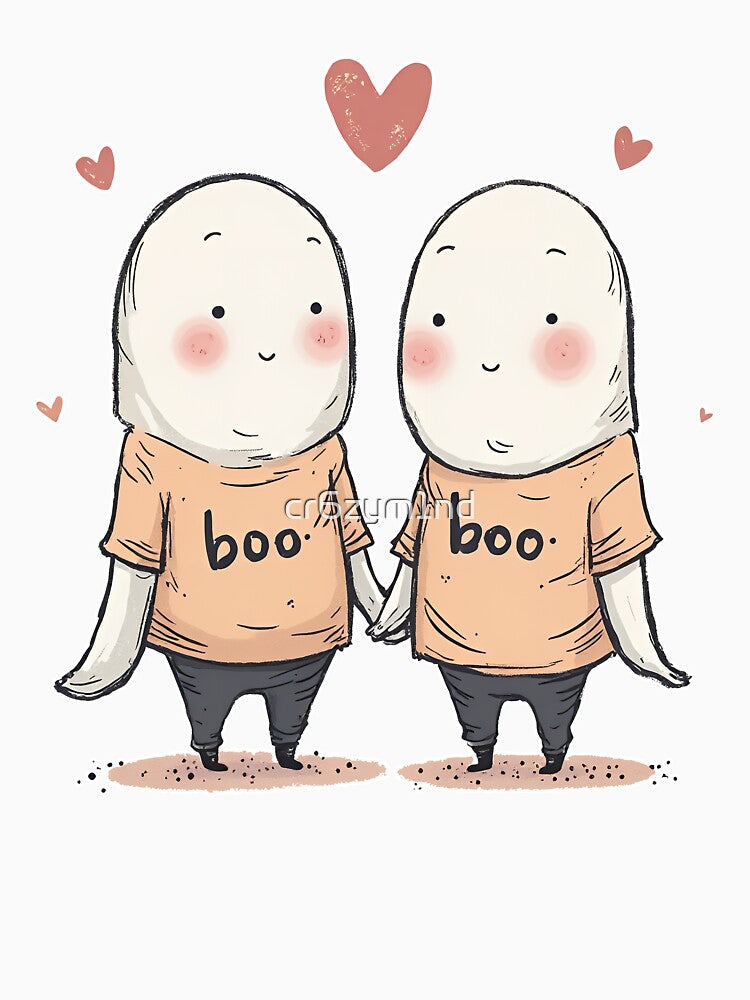 Cute Ghost Couple Matching Boo Shirts by cr6zym1nd