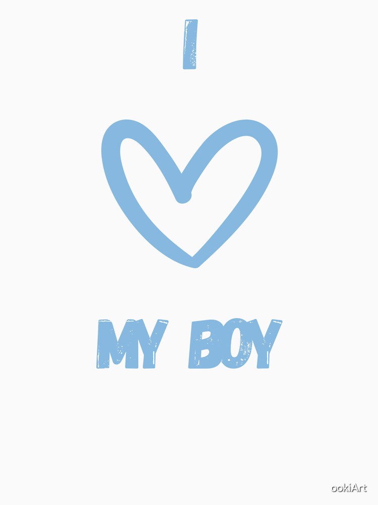 I Love My Boy – Minimalist Blue Heart Design by ookiArt