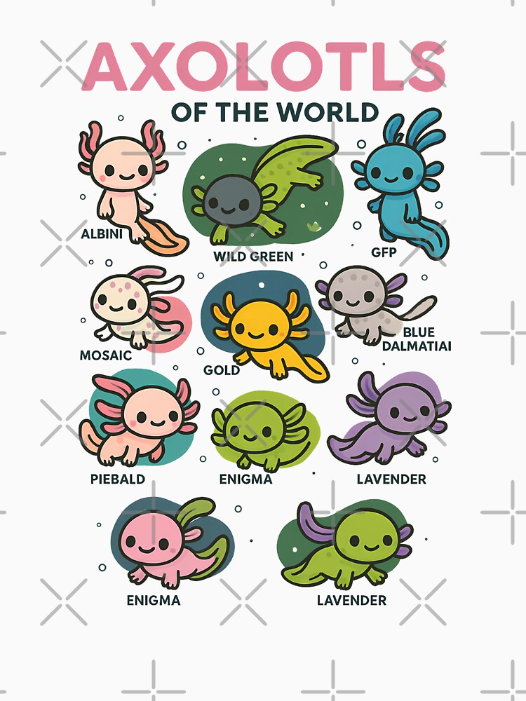 Axolotl Kawaii Axolotls of the World Axolotl Animals by TynesDesign