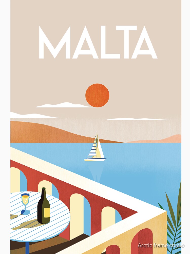 Malta travel poster by Arctic frame studio