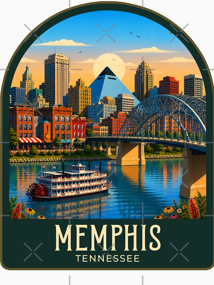 Memphis Vintage Travel Illustration by HomeLivingCo