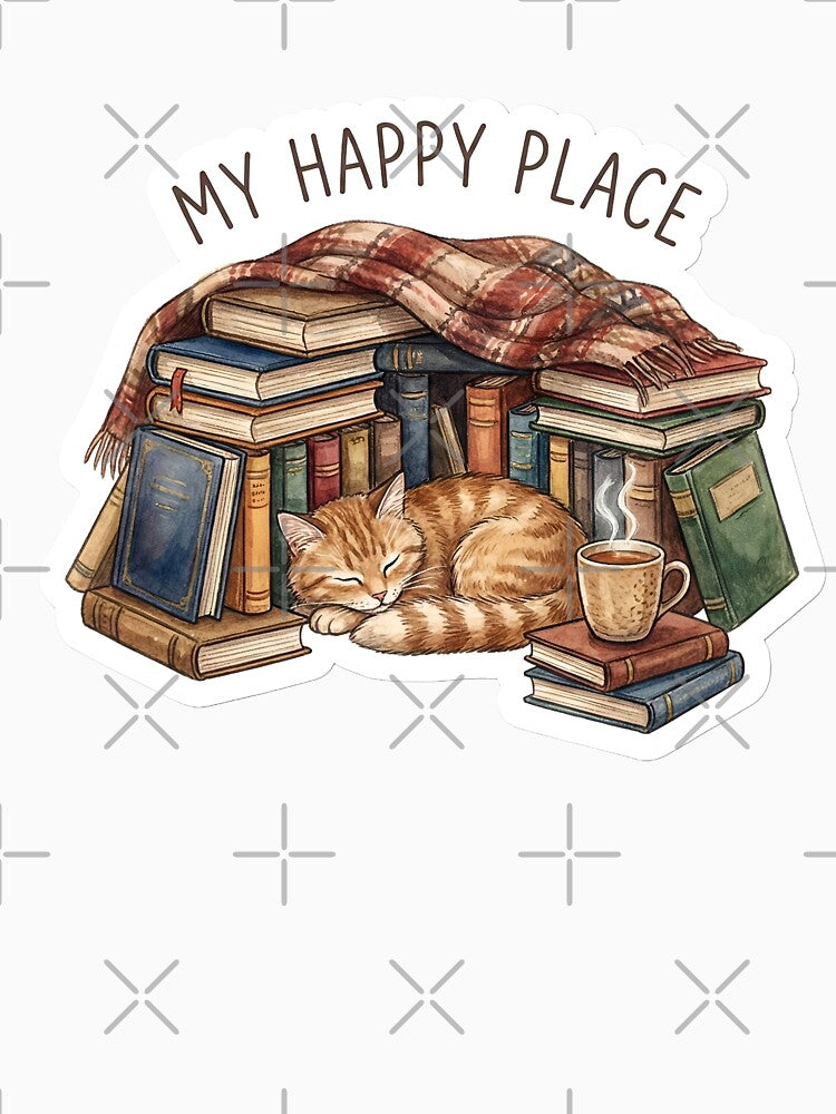 Cozy Cat in Book Fort "My Happy Place" Reading by StickyGuys