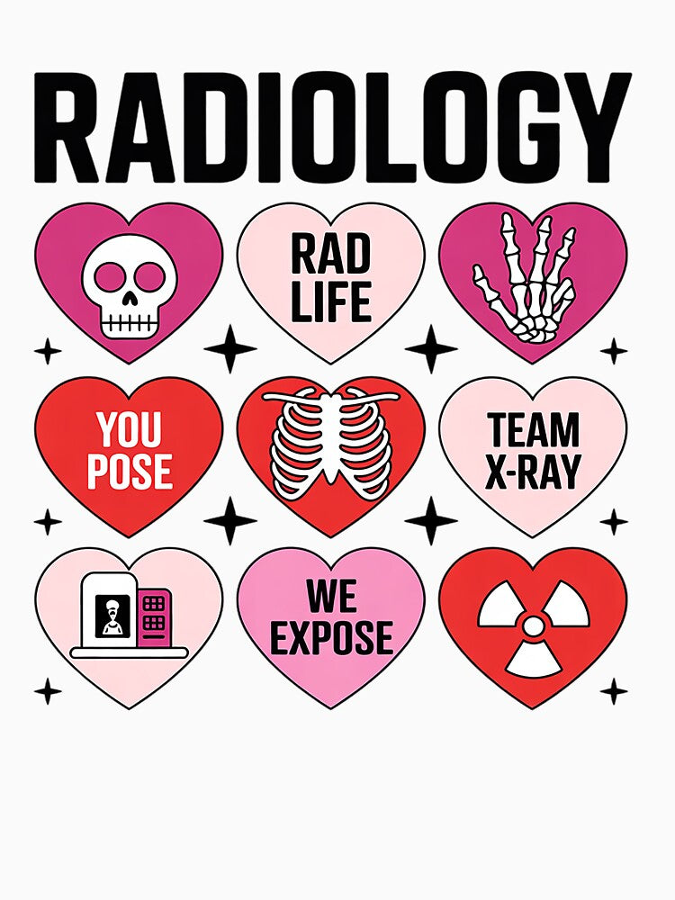 Women Retro Radiology Tech Valentine's Day X-Ray Technician by BlassmausArt