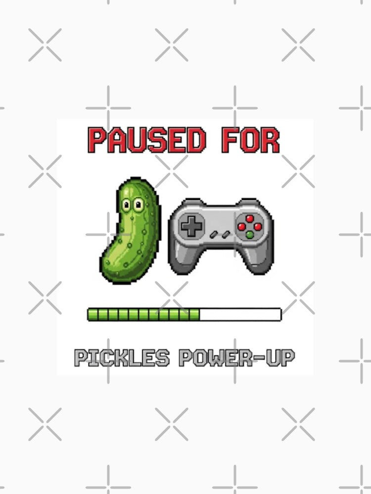 Pickle pickles Pixel art retro gaming gamer 8 bit level up food funny prank weird foodie lover by CheeseBlueprint