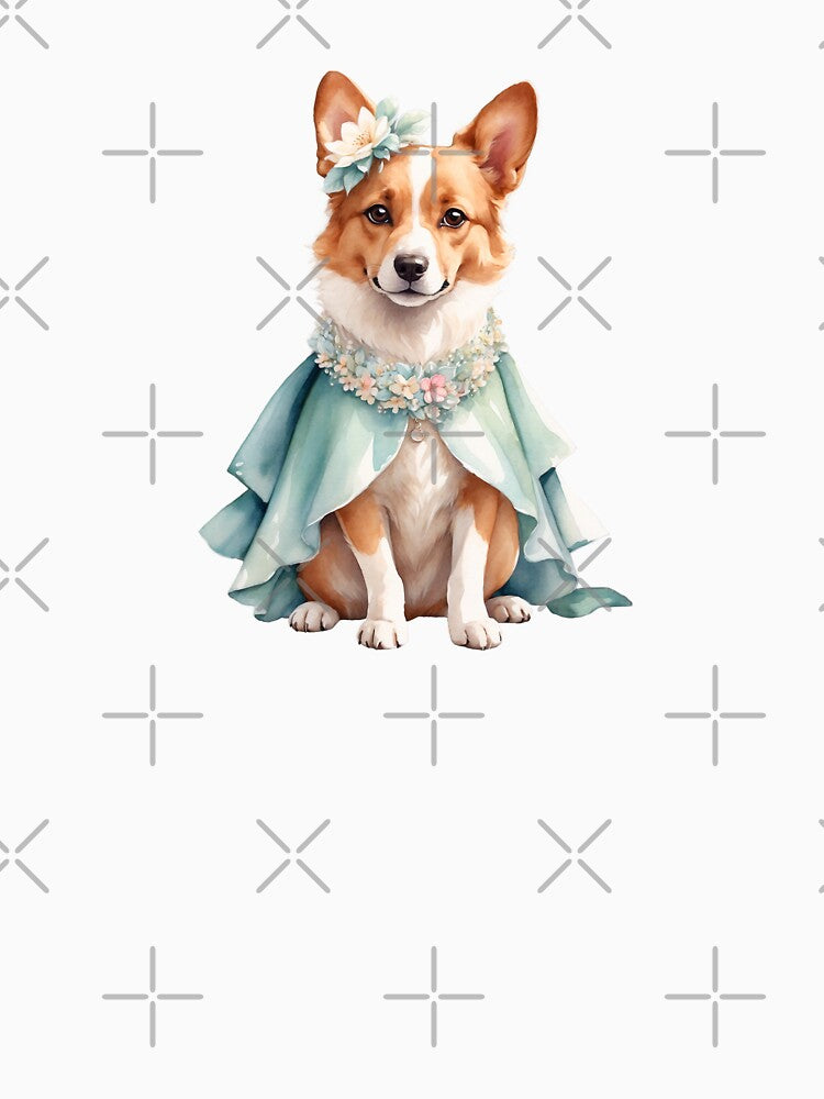 Cute Watercolor Dog with Vintage Vibes by Victoria Riabov