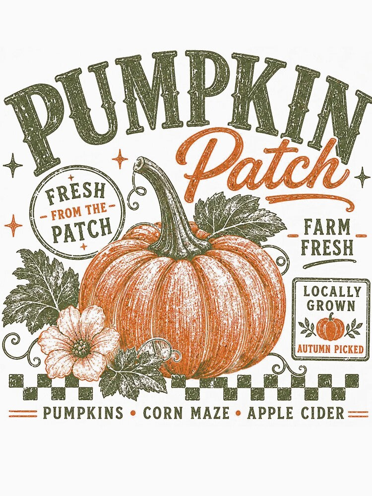 Retro Pumpkin Patch Vintage Autumn by OMITTEROMINOUS