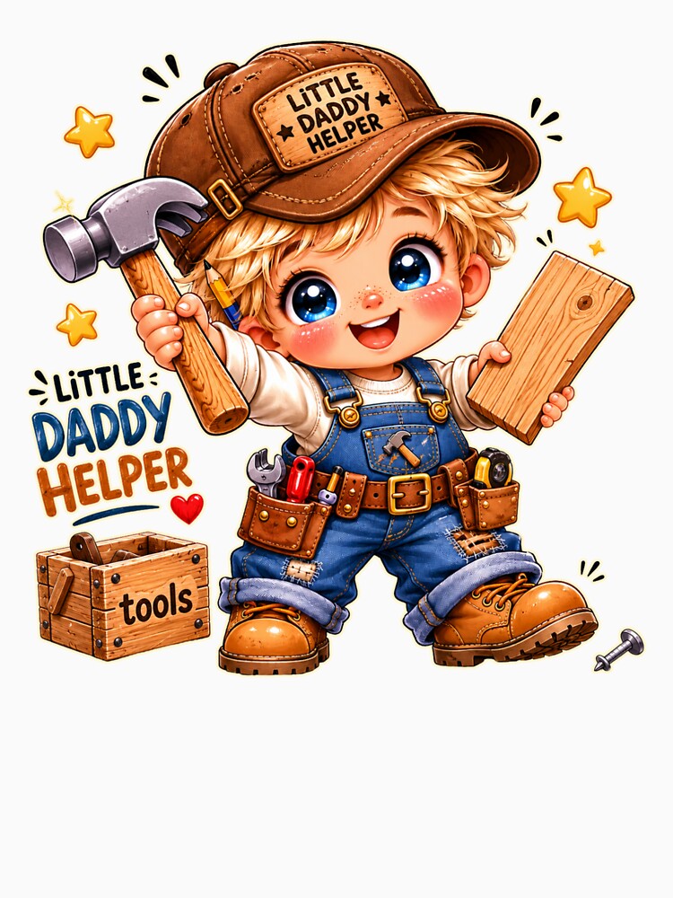 Little Daddy Helper Carpenter, Kids Carpenter Design by HiPatti