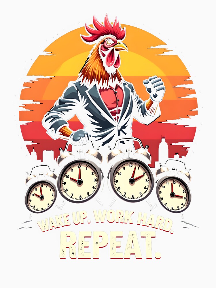 Wake Up, Work Hard, Repeat Chicken Design by FoxyJags