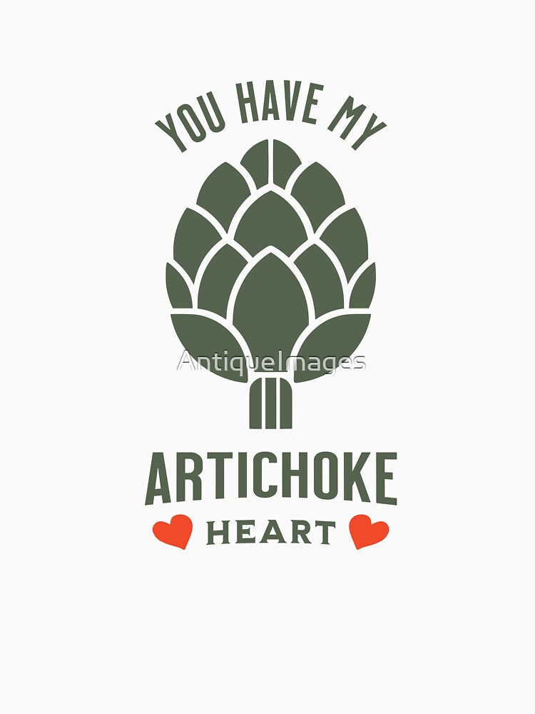 Artichoke Heart Love Funny Vegetable Valentine by AntiqueImages