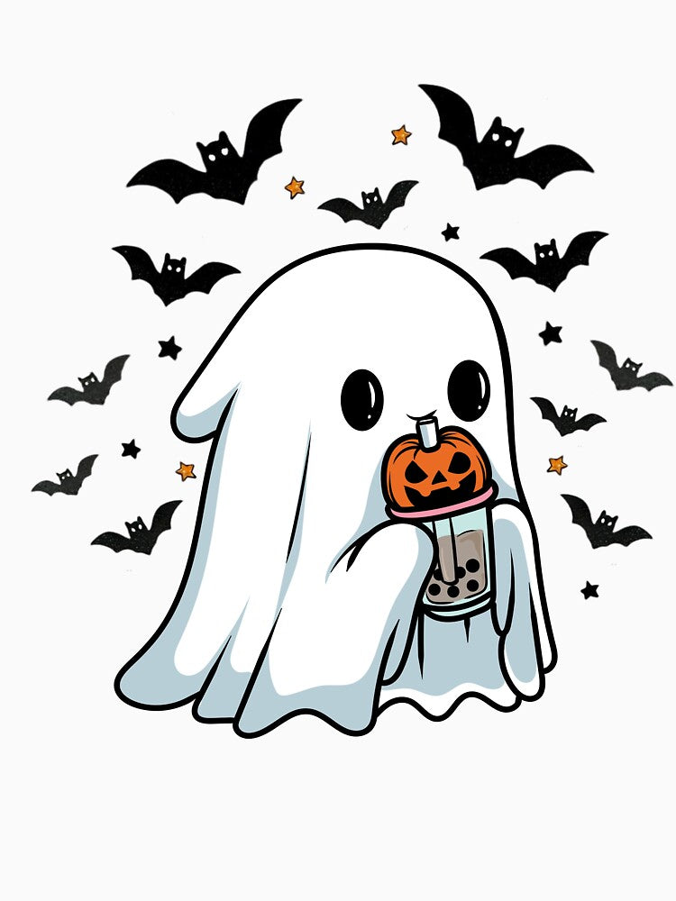 Cute Ghost Boba Tea Halloween Ghost by ArtsyLani