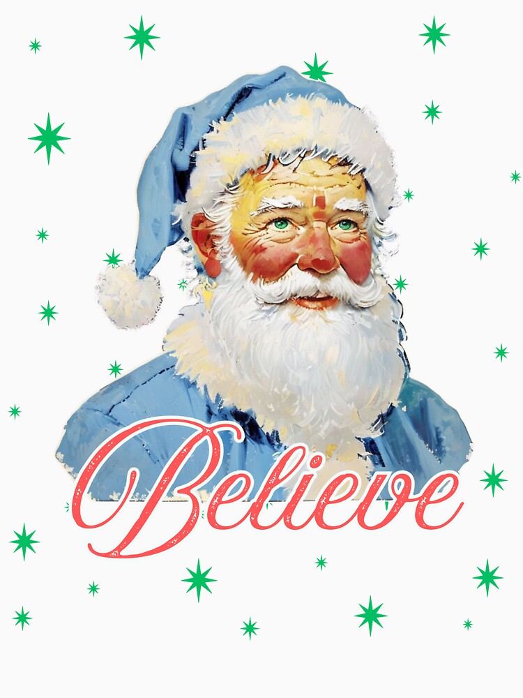 Blue Santa Claus Christmas Retro Holiday Vintage by gillys