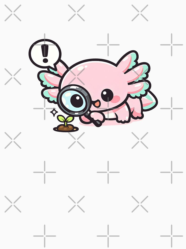 Curious Axolotl Kawaii Art and Nature Lover Design by SplashTastic