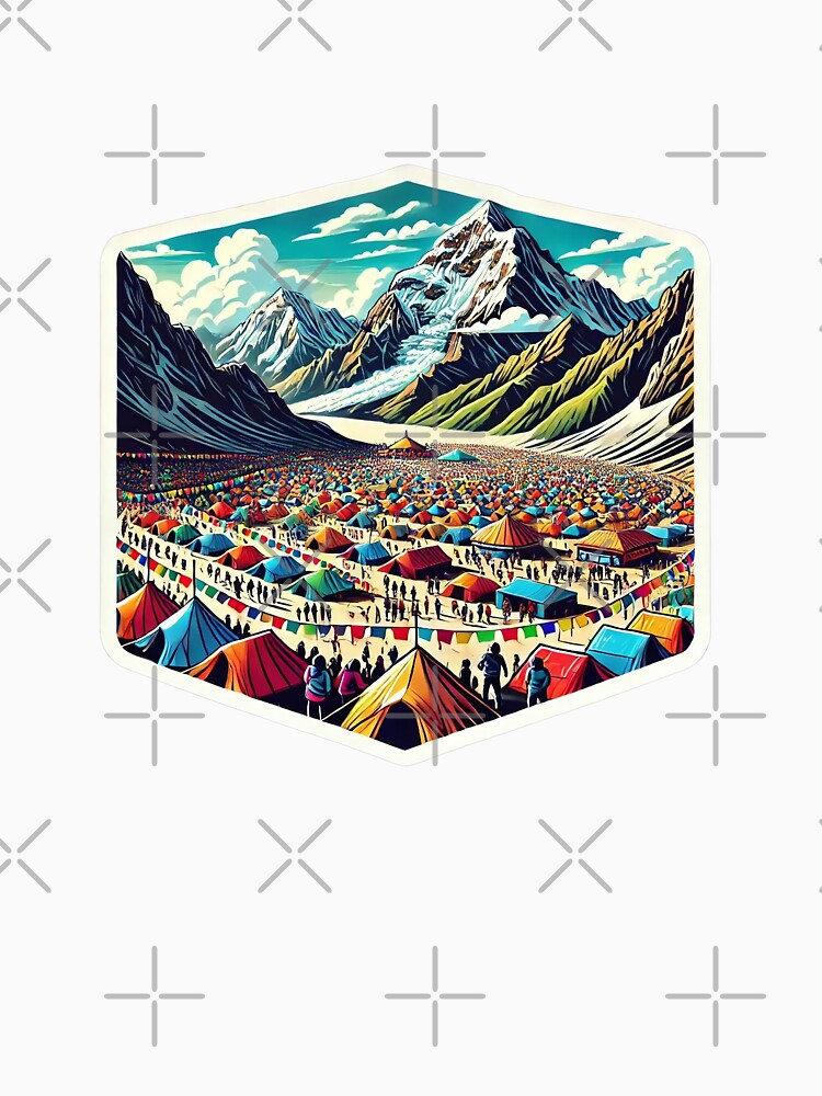 Vibrant Mountain Festival - Mountain Climbing Day T-Shirt by Taans-Creation