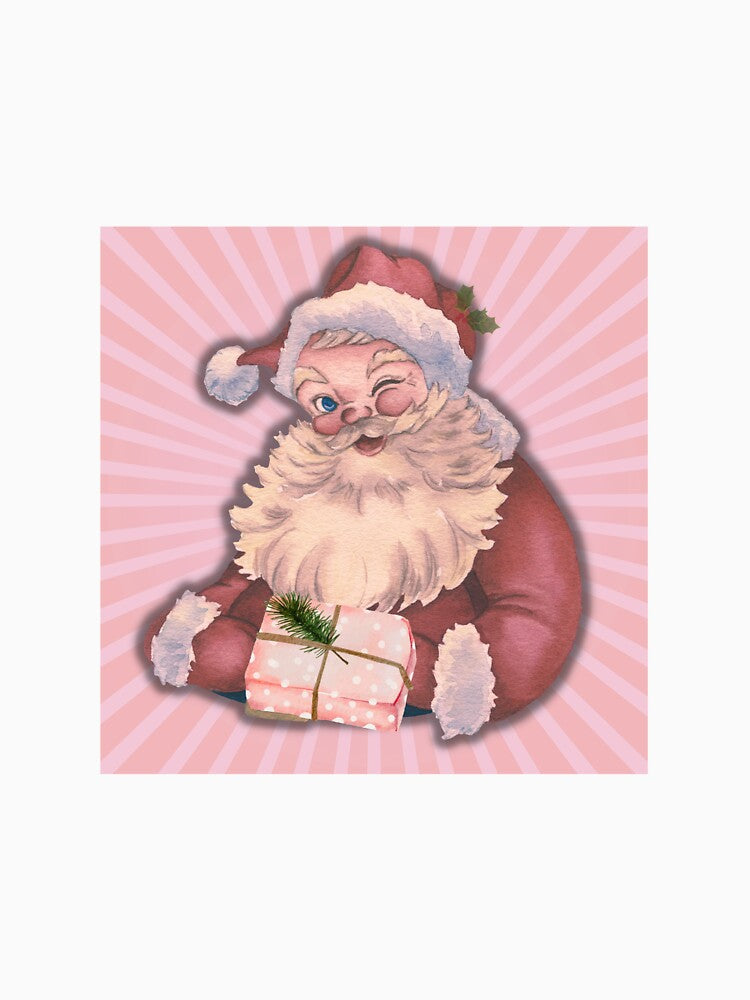 Retro Vintage Pink Santa Claus by Kubala