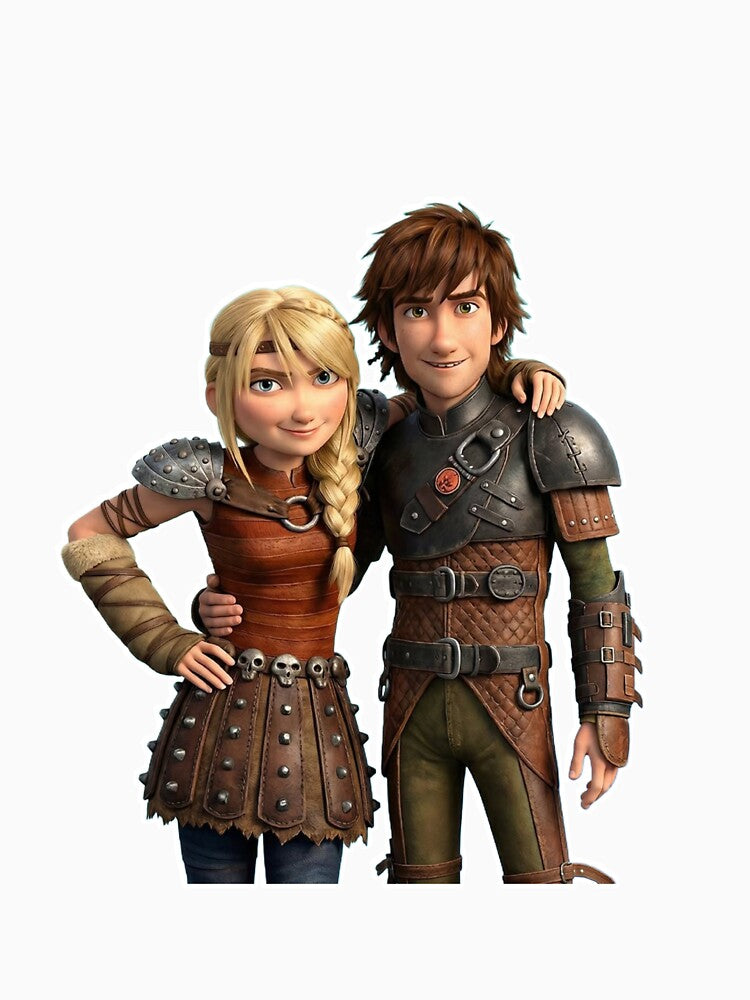 Viking Warrior Couple PNG Sticker | Fantasy Adventure Cartoon Duo | HD Transparent Sticker Design by ashwin131