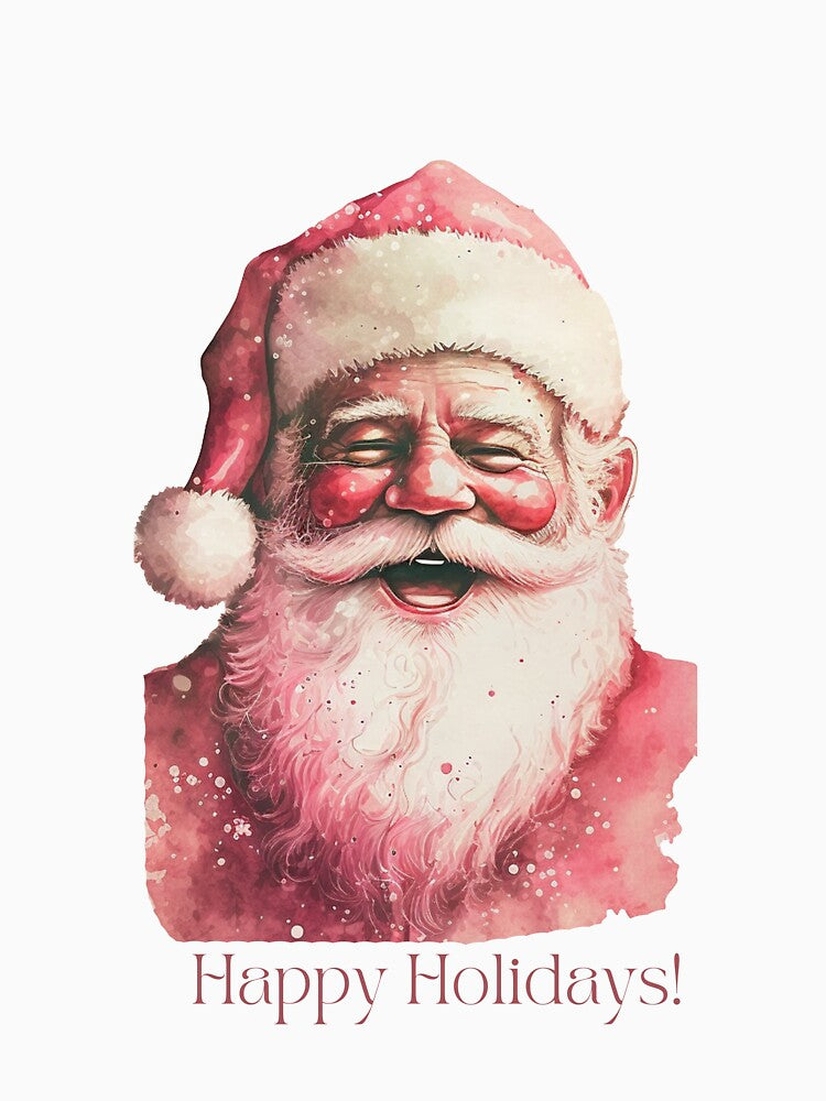 Retro Vintage Pink Santa Claus 06 by printiesart