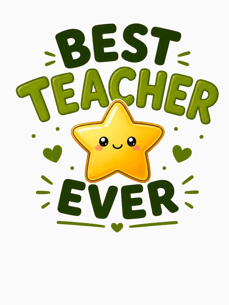 Best Teacher Ever Cute Star Teacher Appreciation Gift by INVITOARTE
