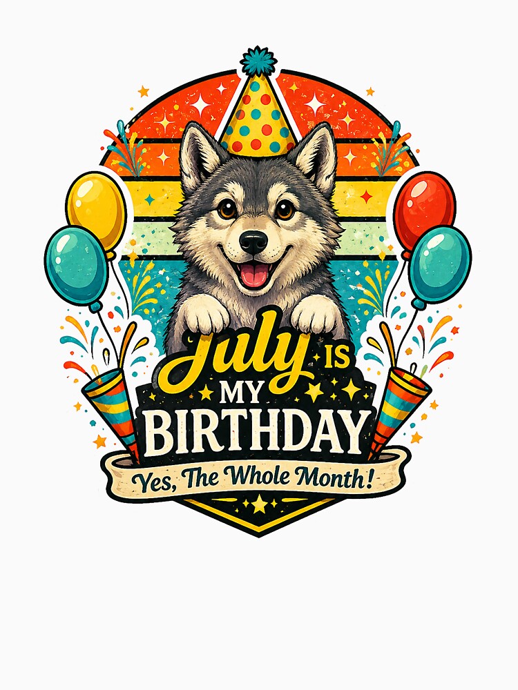 Cute Wolf Birthday Month july summer cool by QuiteOrbit