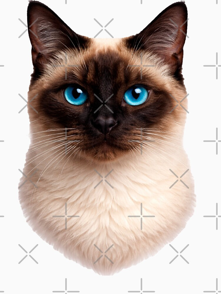 Captivating Siamese Cat: Intense Sapphire Blue Eyes on a transparent background by Clavivs