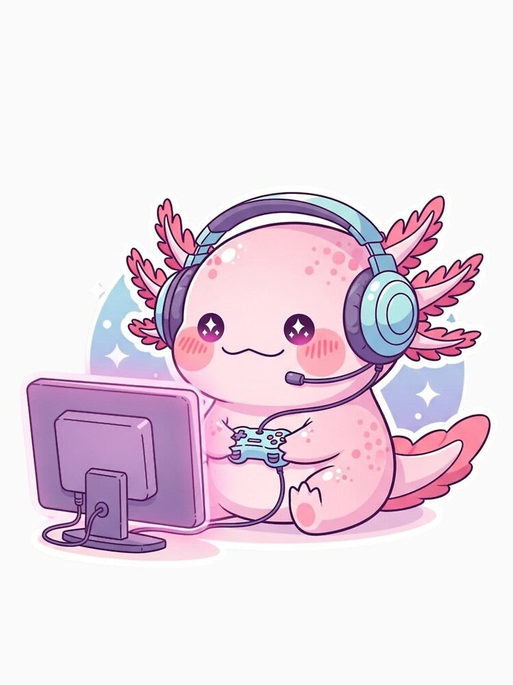 Kawaii Axolotl Gamer – Cute Pastel Gaming Aesthetic by soletstudio