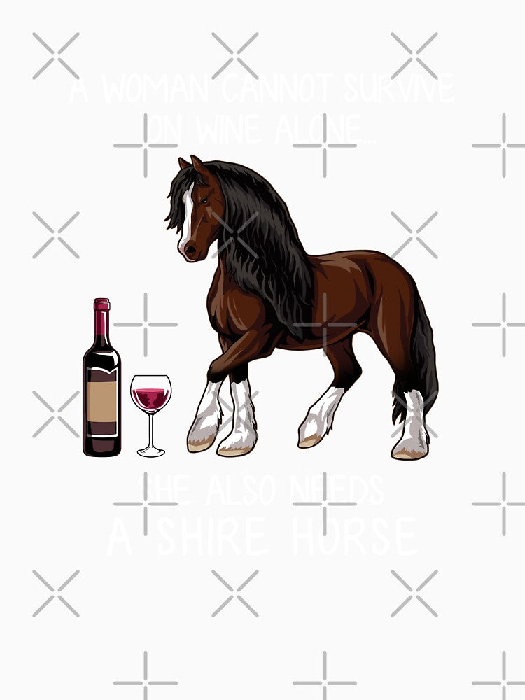 Shire horse and wine funny horse by TeeDoozy