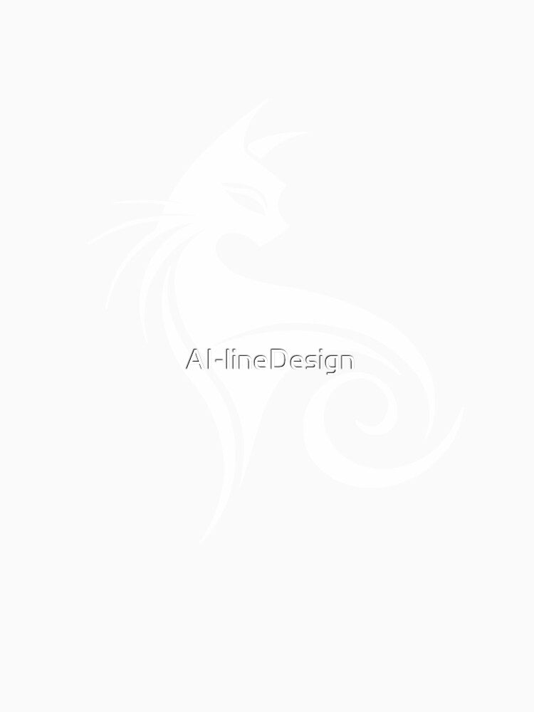 Minimalist White Cat Silhouette by AI-lineDesign