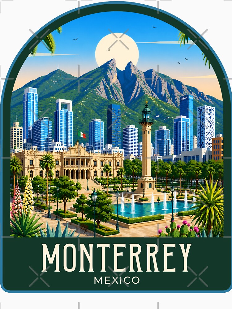Monterrey Vintage Travel Illustration by HomeLivingCo
