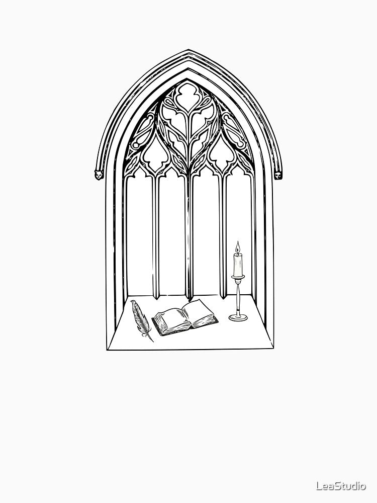Copie de Window Study - Dark Academia Line Art Sketch by LeaStudio