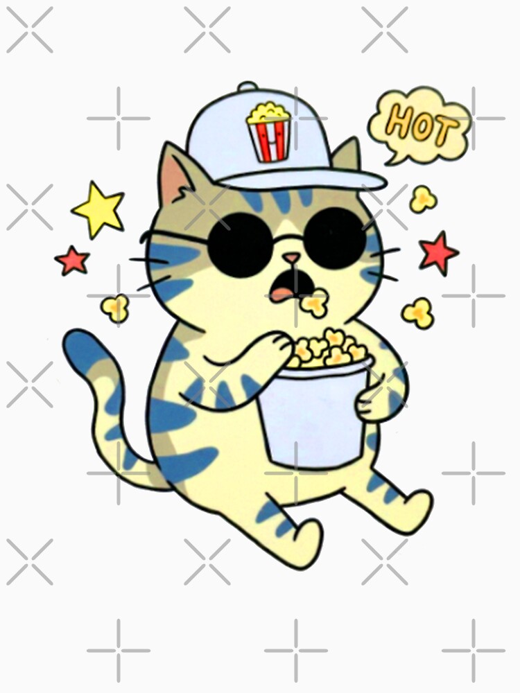 Hot Popcorn Cat | Cute Movie Lover Kitty by SimonFernando