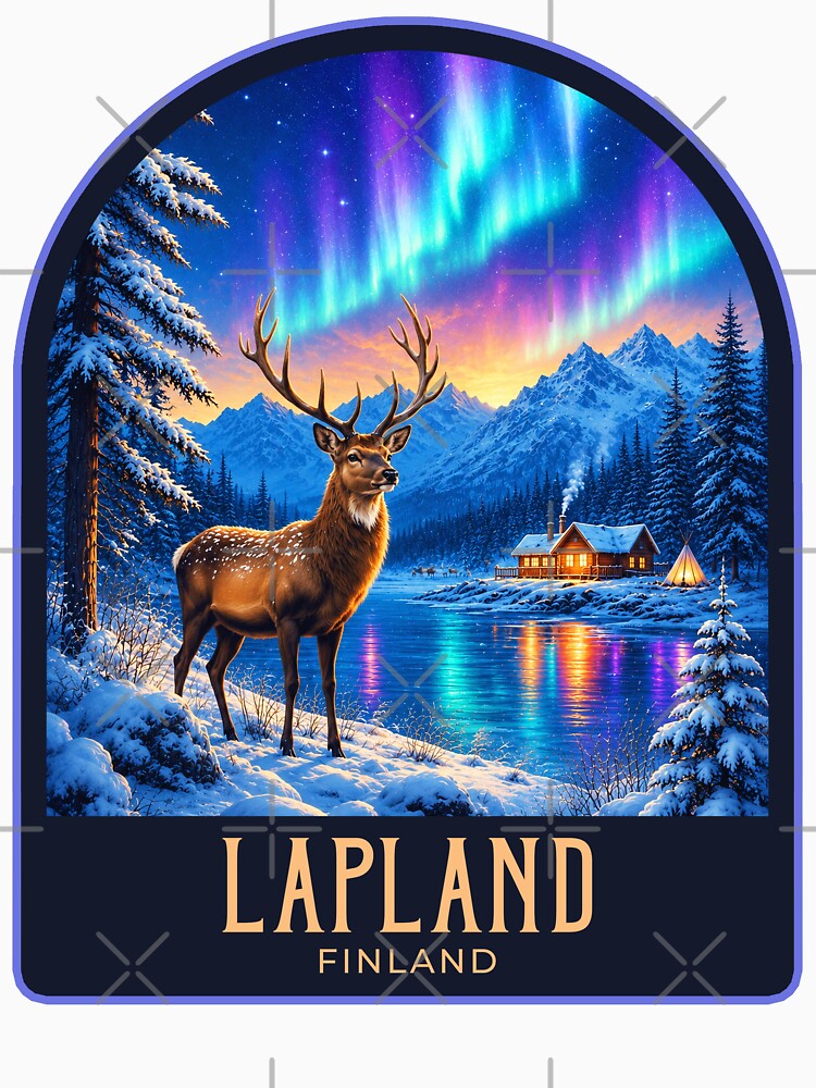 Lapland Vintage Travel Illustration by HomeLivingCo