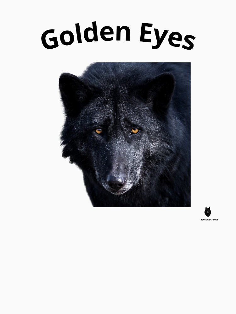 Golden Eyes | Black Wolf Portrait by Bwolf1956