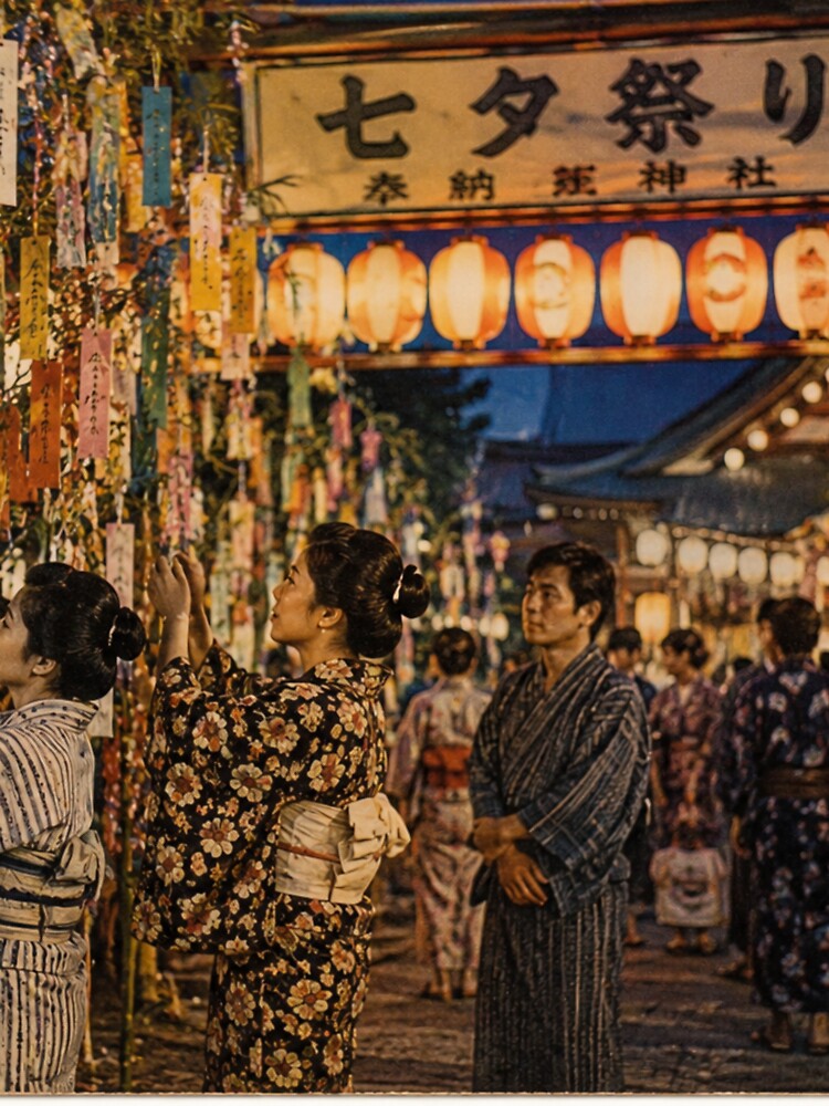 Tanabata Matsuri Vintage Festival Lanterns | Japanese Summer Celebration by Sticleg