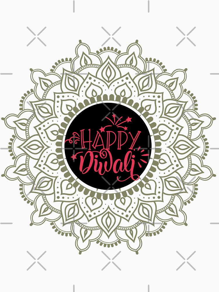 yoga Happy Diwali ver 10| Festival of Lights | Indian Deepavali Celebration with Diyas, Rangoli & Lord Ganesha | Hindu Festival Art & Gifts by mndesignworx