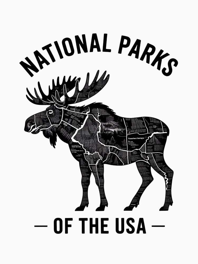 National Parks Moose Hiking Travel Camping Outdoors USA by EntroRhim